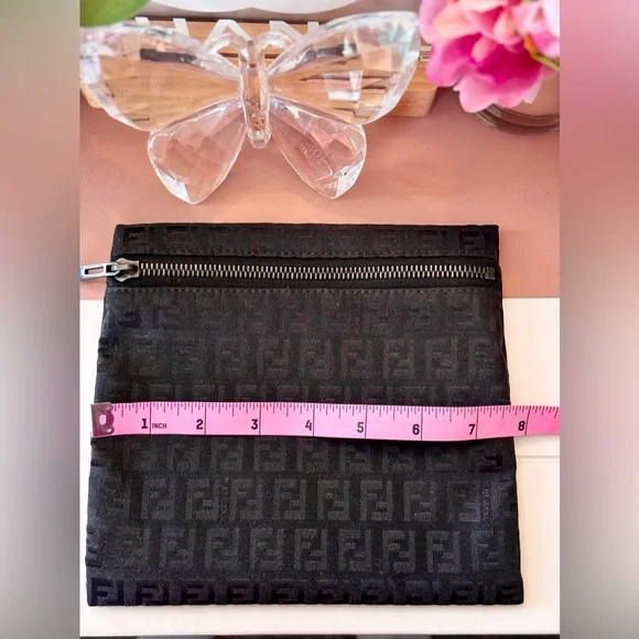 Fendi Black Canvas Pouch Like New - Picture 7 of 8
